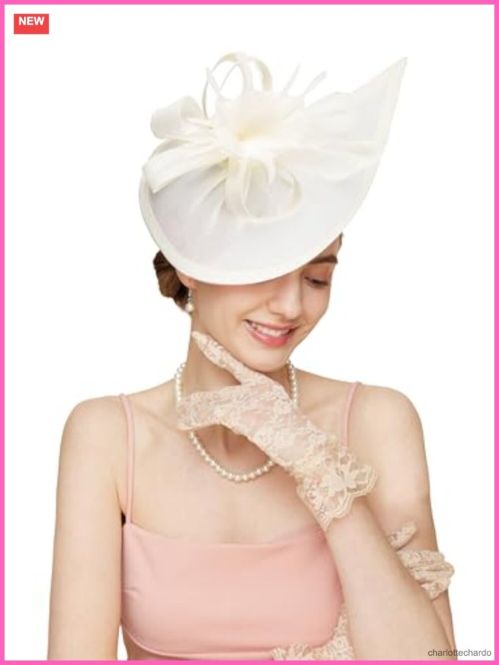 Floral Fascinator Hat with Feathers Polyester Derby Tea Party Pillbox